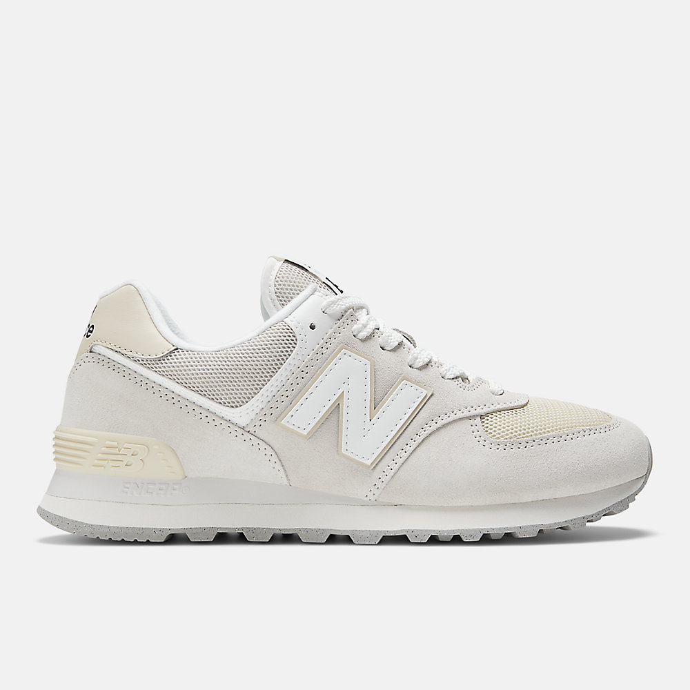 New Balance 574 Shoes White with Grey